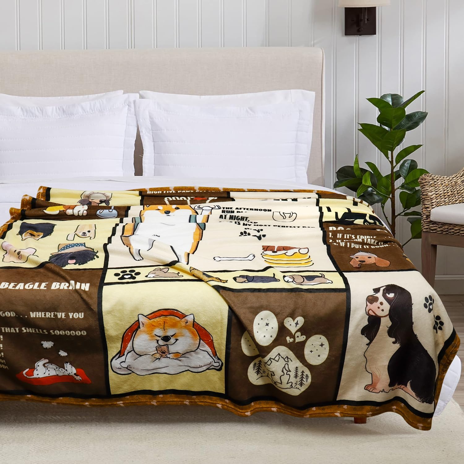 review Dog Throw Blanket Puppy Throw Blanket Funny Dog Throw Blanket Pet Dogs Throw Blanket for Dog Lover Flannel Fleece Throw Blanket Cozy Fuzzy Plush Throw Blanket 50