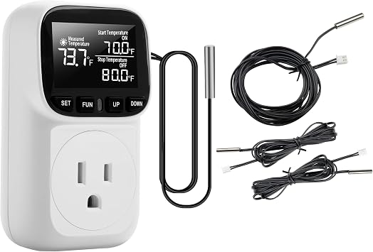 diymore 10K Temperature Sensor Probe 10K 2Meter Temperature Probe,3PCS Stainless Steel 3950 NTC Waterproof Temp Sensor Probe, Digital Temperature Transmitter Extension Cable
