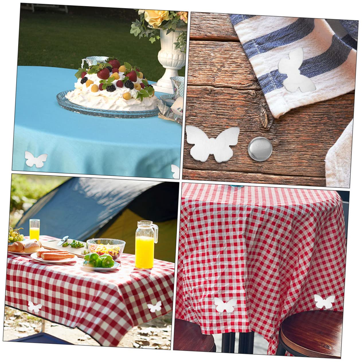 PRETYZOOM Pesi per Tovaglia in Acciaio Inossidabile 6 Pezzi a Forma di Farfalla, Fermatovaglia Magnetici per Buffet e Feste, Accessori Decorativi e Fissaggio Tavolo