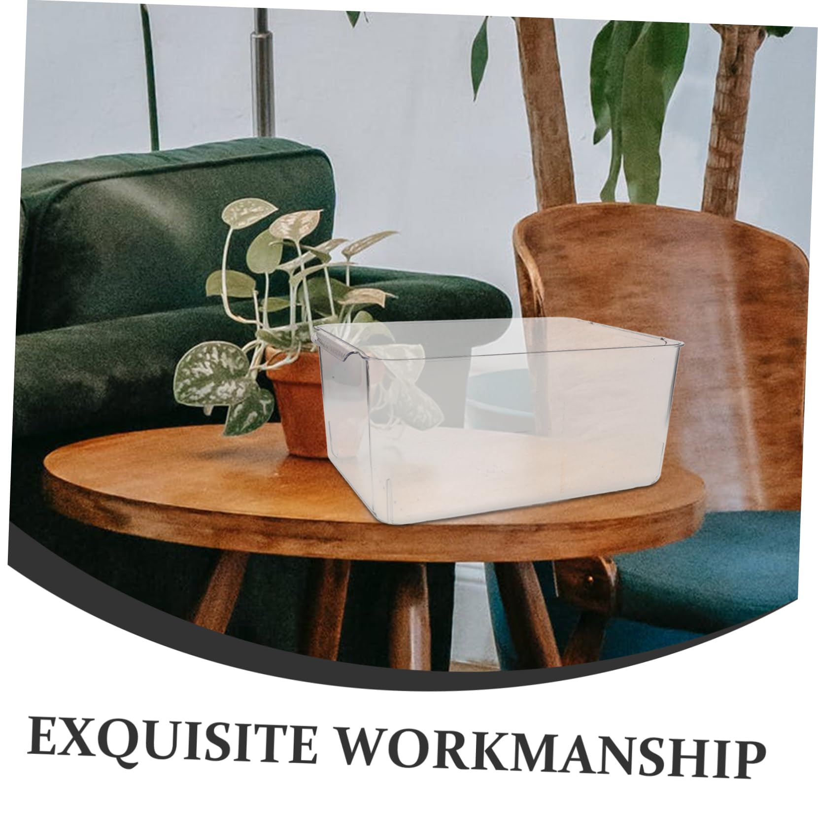 YARNOW Kleines Transparentes Kunststoff Aquarium Tragbarer Goldfisch Tank Rechteckiges Desktop Fischglas Dekorativ für Zuhause Büro und Garten Wiederverwendbar Leicht zu Reinigen