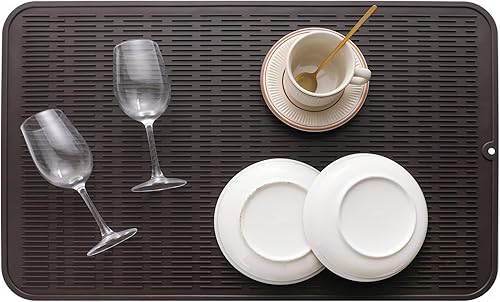 Miniatura 579 de Tapete de silicona para secado de platos para múltiples usos, fácil de limpiar, ecológico, resistente al calor, tapete de silicona para encimera