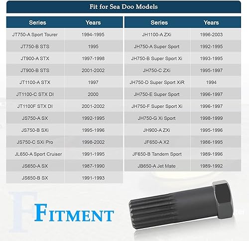 Miniatura 6 de Herramienta WR001 de la llave estriada de extracción de la instalación del impulsor compatible con Kawasaki SeaDoo GS GSX GTI GTS GTX HX RX SP SPI