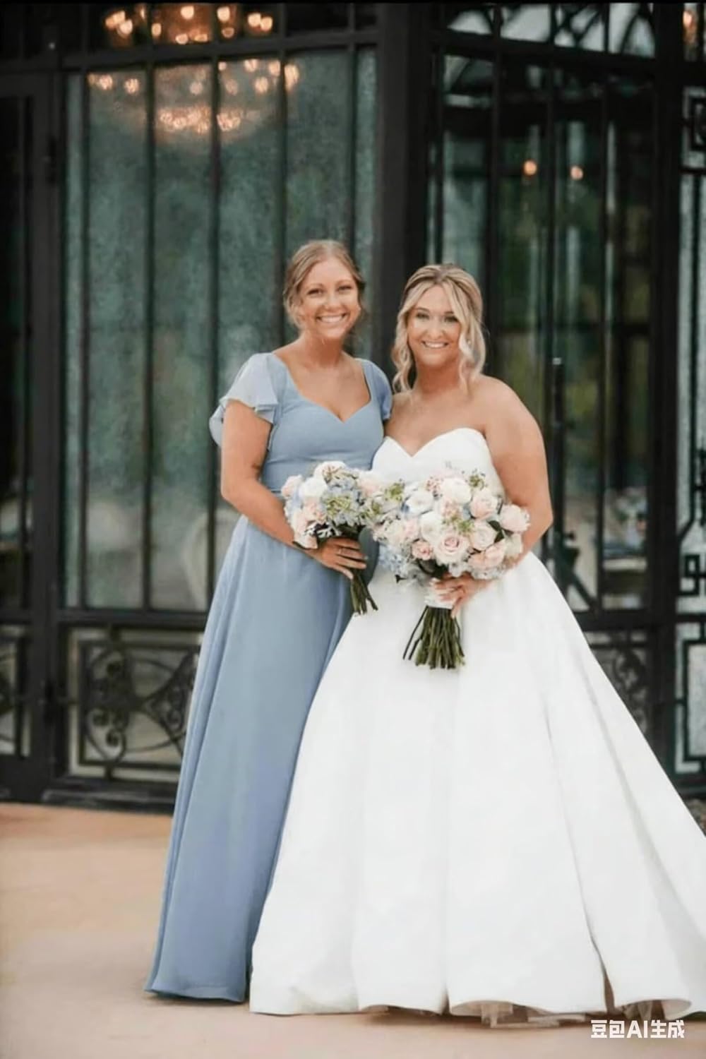 Flutter Sleeves Bridesmaid Dresses 2026 Pleated Chiffon Long A Line Maxi Long Formal Flowy Dress YY036 - Image 5