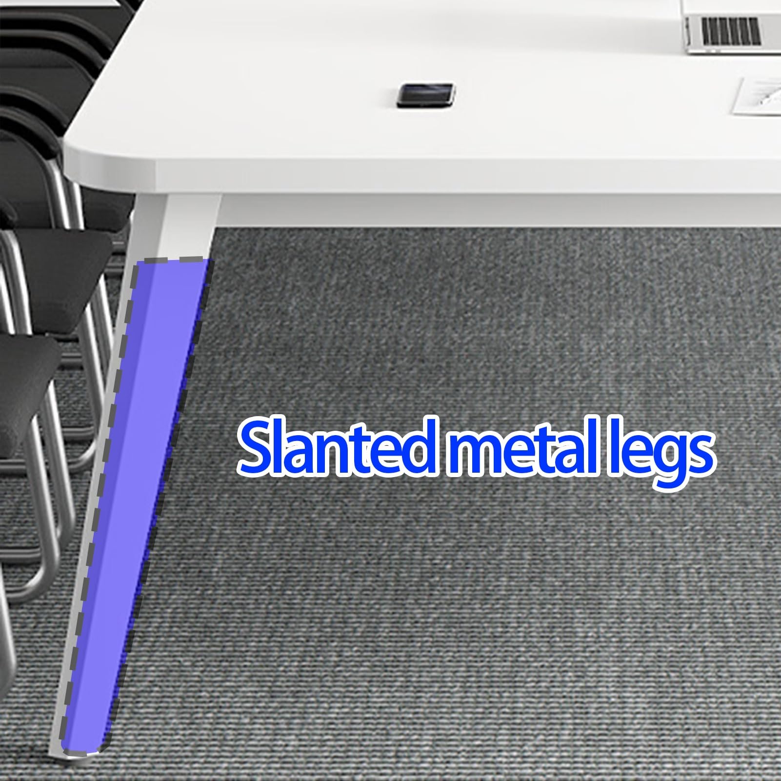 Tavolo da Conferenza Piccolo, for 4 Persone, Scrivania for Seminari E Formazione, Scrivania for Computer Dal Design Salvaspazio, Tavolo Da Riunione Rettangolare(Black,62.9x39.3in/160x100cm)
