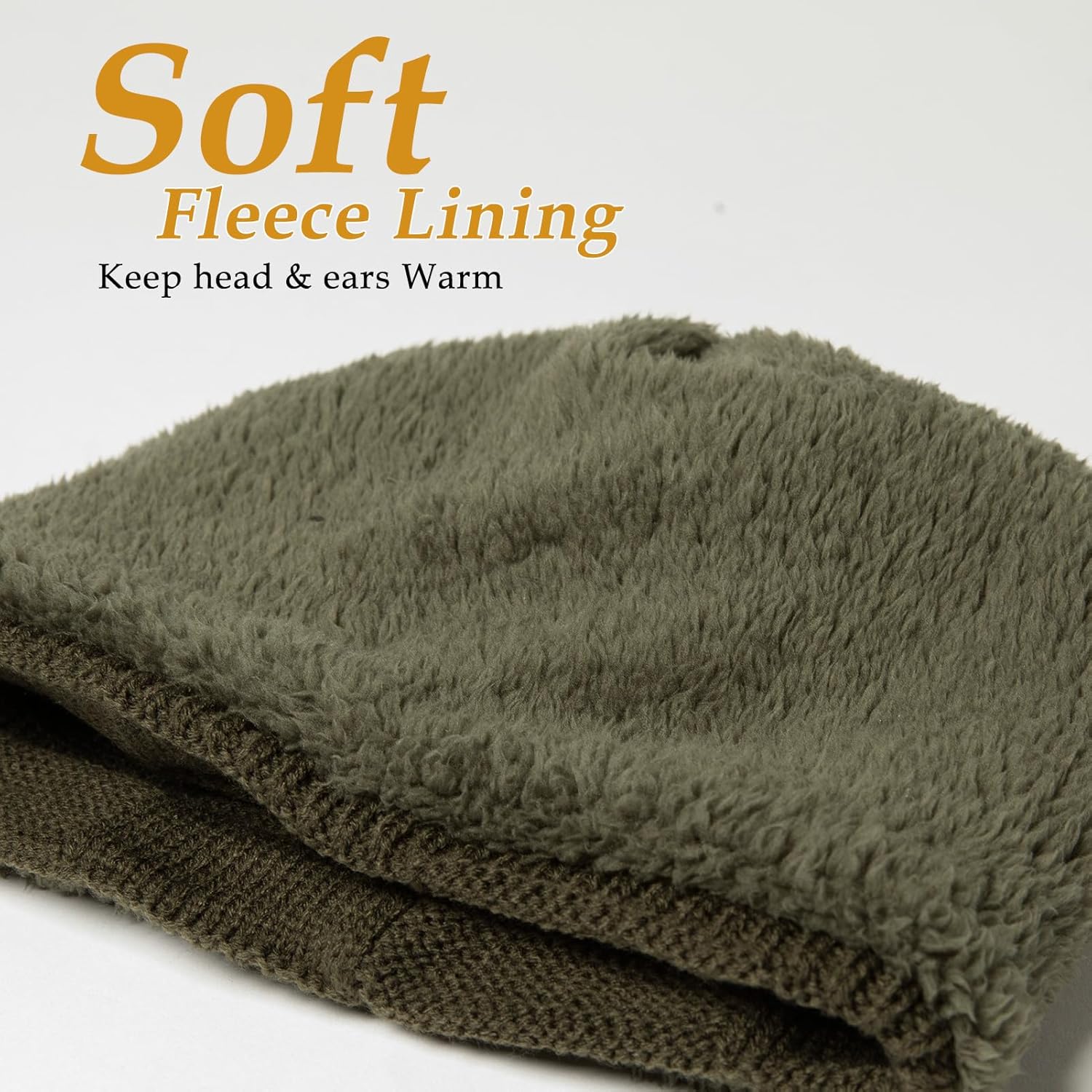 TOP-EX Oversized XXL Winter Mens Slouchy Beanie Long Skull Knitted Stocking Hat Cap Warm Lined Big Head - Image 3