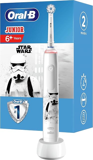Oral-B Junior Szczoteczka Elektryczna dla Dzieci, z Postaciami z Gwiezdnych Wojen, od 6 Lat