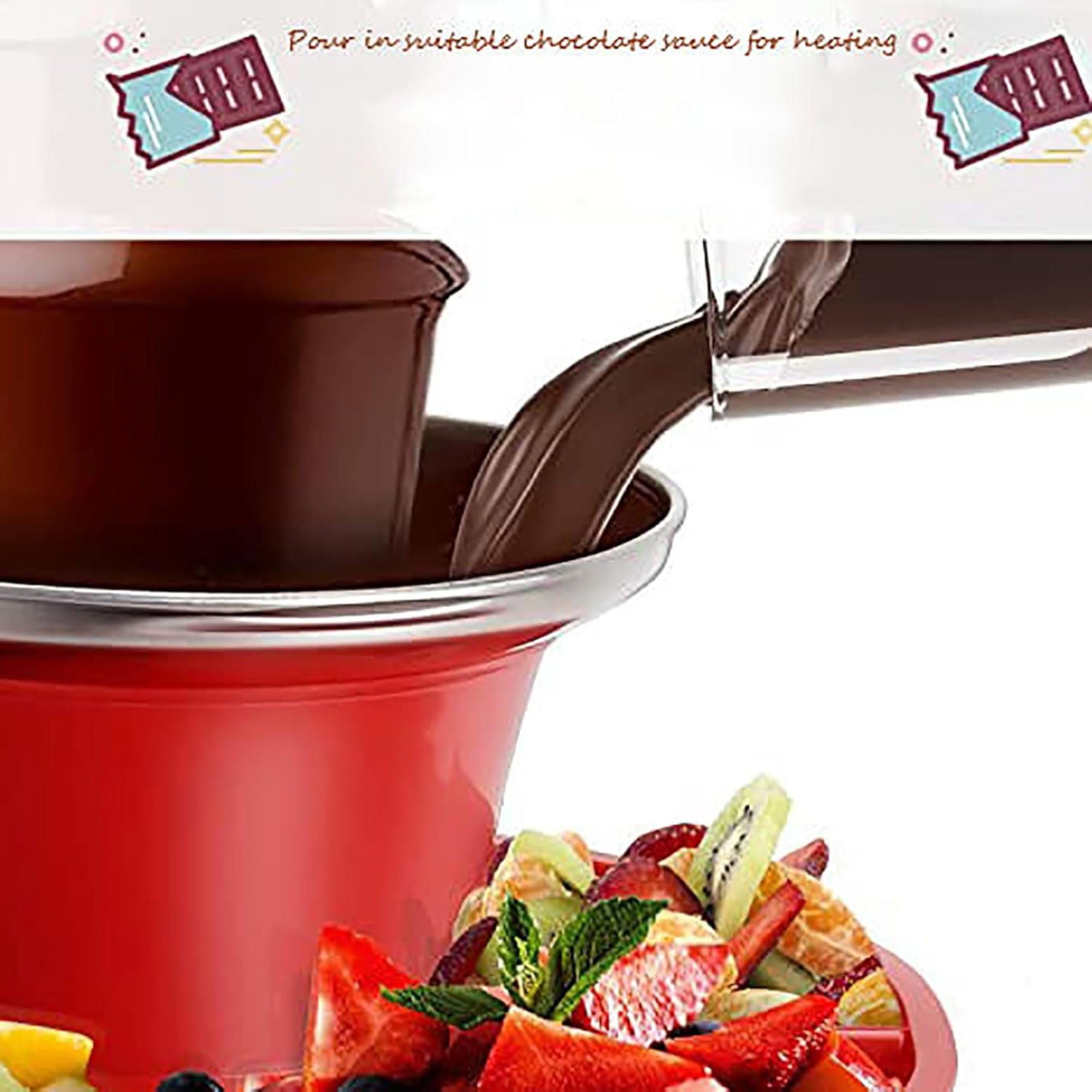 Fontana elettrica per fonduta di Cioccolato a 3 Livelli
