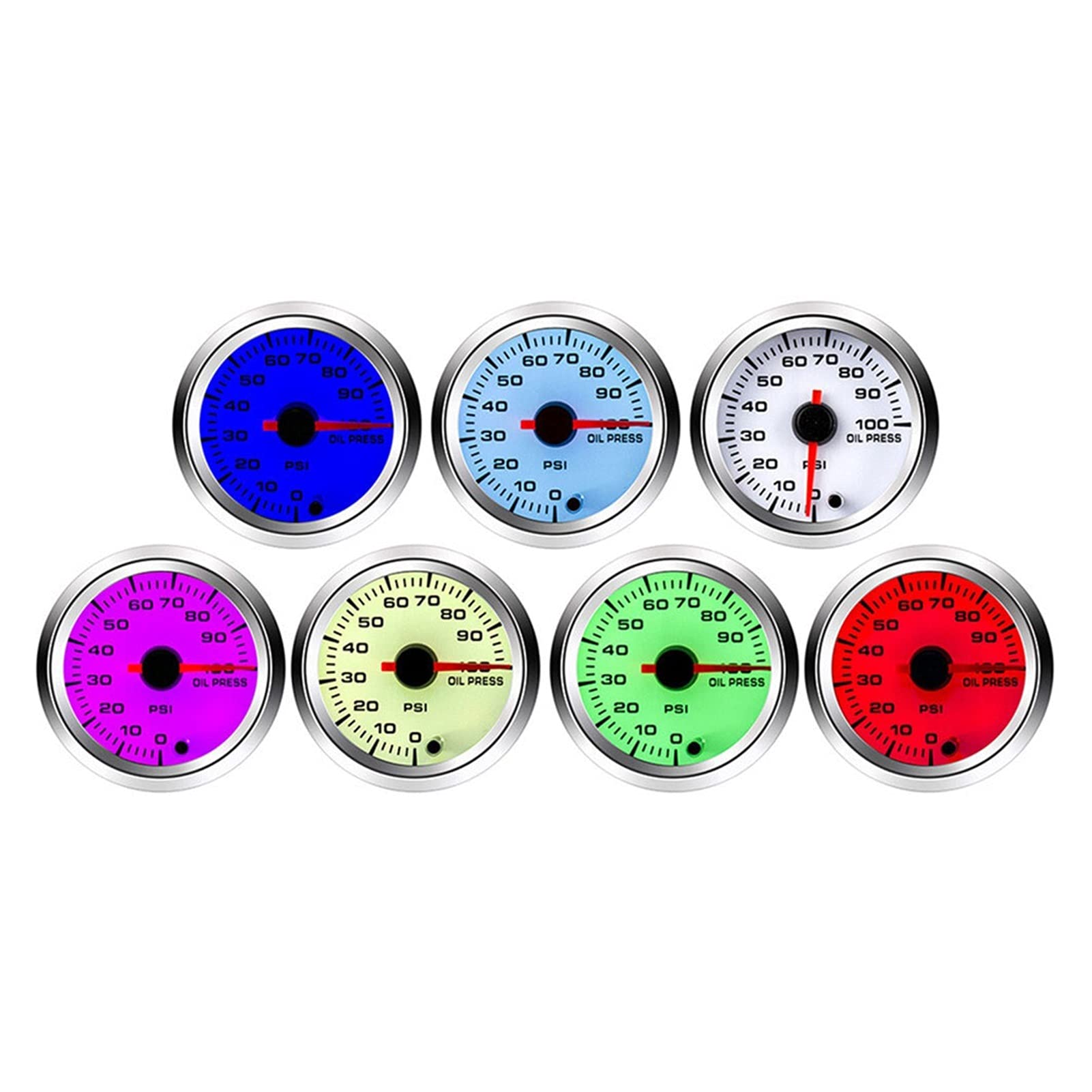 52mm Wzmocnienie Tachometr Voltmeter Ratio paliwa powietrza TEMP WODY TEMP TEMP OLEJ EGT. Wymiernik Zmień 7 kolorów FIT dla samochodu 12V