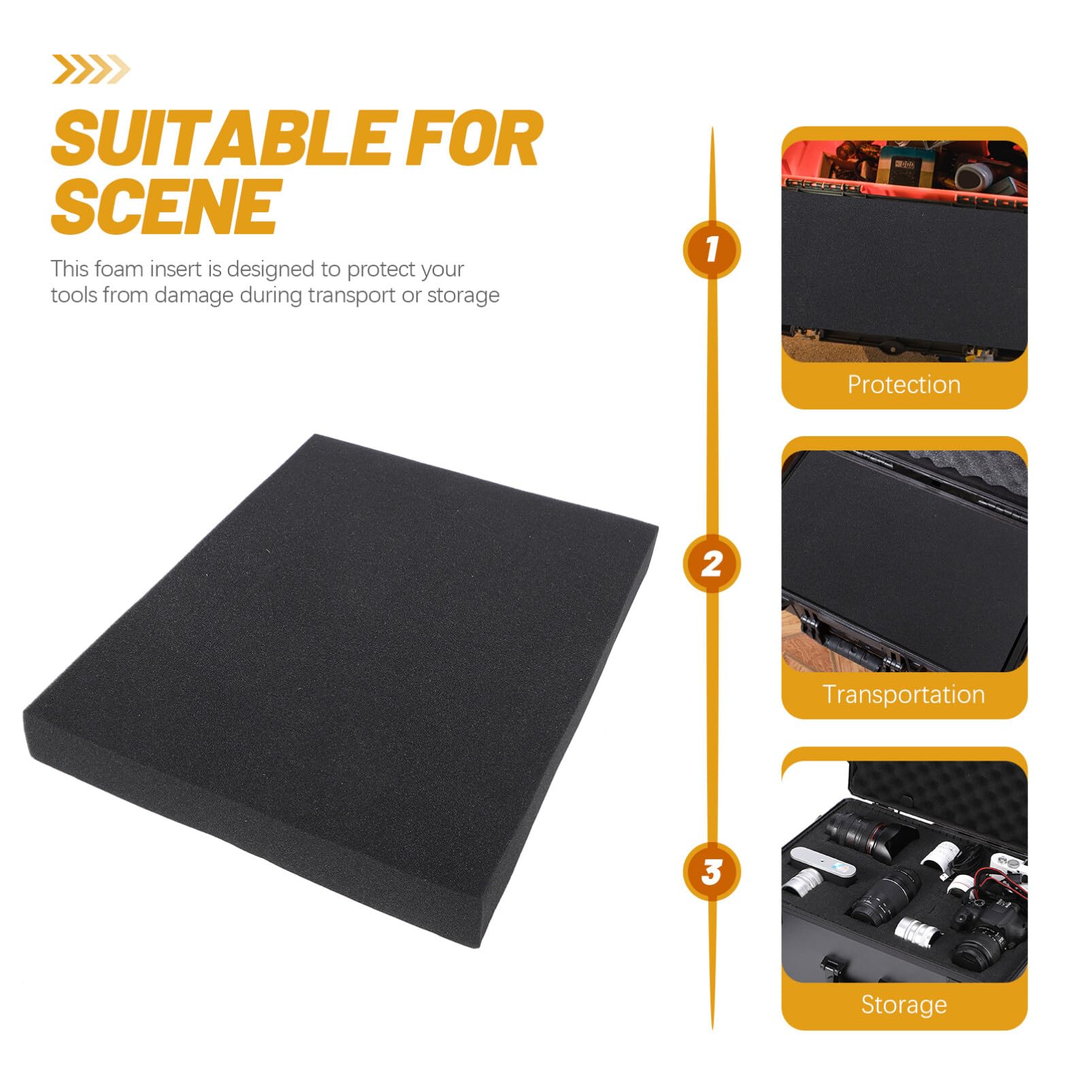 Insert en Mousse pour Boîte à Outils Noir Réutilisable