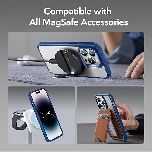 Vista 25 de ESR Funda para iPhone 15 Pro Max, compatible con MagSafe, de grado militar, negro transparente