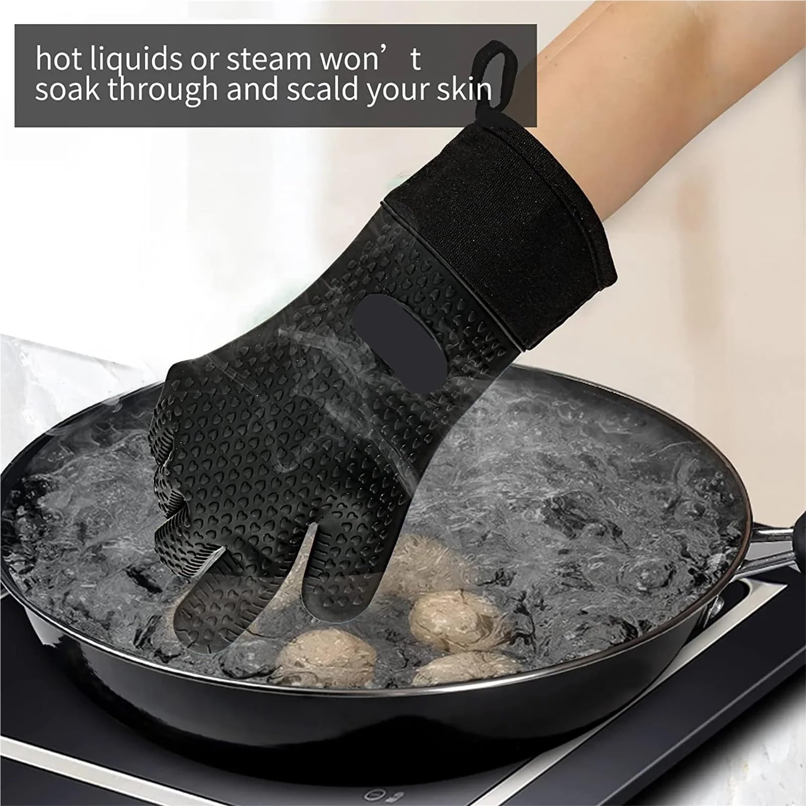 Manoplas para Horno Guantes de Silicona Resistentes al Calor for Horno, Manoplas de Cocina Impermeables for cocinar, Hornear, Asar a la Parrilla para Horno