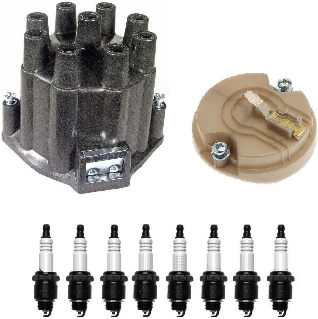 Replacement Distributor Rotor Cap and Spark Plugs Kit For Toronado Fiesta Starfire V8 Mechanics Choice for Oldsmobile
