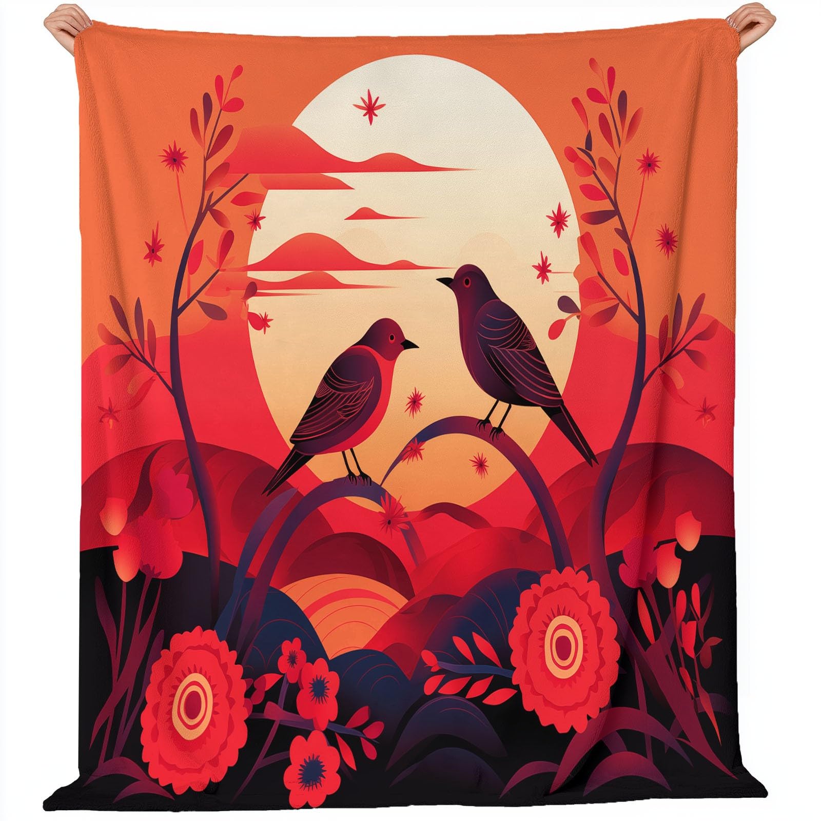 Couverture polaire douce 220 x 240 cm plaid lit chaud illustration