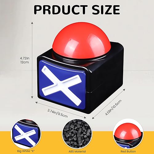 Miniatura 6 de MyMealivos Botón de alarma zumbador XL con sonido y luz Trivia Quiz Game (1x)
