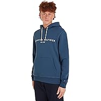 Tommy Hilfiger Felpa Uomo Tommy Logo con Cappuccio, Blu (Aegean Sea)