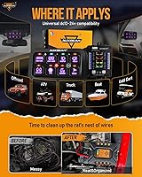 Vista 27 de Auxbeam Panel de interruptores BC60 de 6 bandas, caja de sistema de relé de control de circuito universal con interruptor LED de encendido y apagado