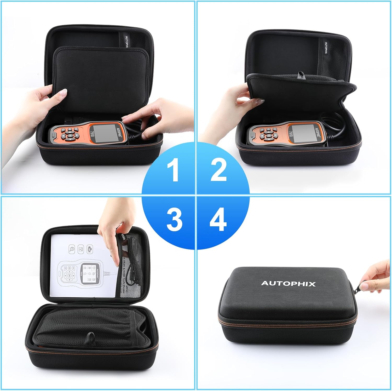 AUTOPHIX 3210 OBD2 Scanner Bluetooth Vehicle Code Reader with AUTOPHIX Storage Bag Protective Case