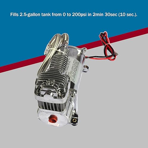 Miniatura 3 de CARMOCAR Kit de compresor de aire de doble cromo 440C 200 PSI de 12 voltios 440C