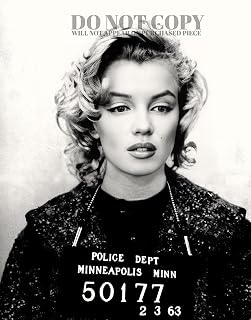 Marilyn Monroe Mugshot Photograph 8 X 10 - Gorgeous Mug Shot Portrait - Hollywood Royalty - Busted - Iconic American Actress - Rare Photo - Poster Art Print