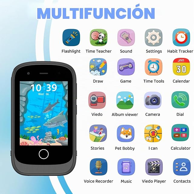 Foto 2 de 7 de Smartphone Niños, Moviles niños con Llamadas, SOS, 17 Juegos, Linterna, Música, Cámara