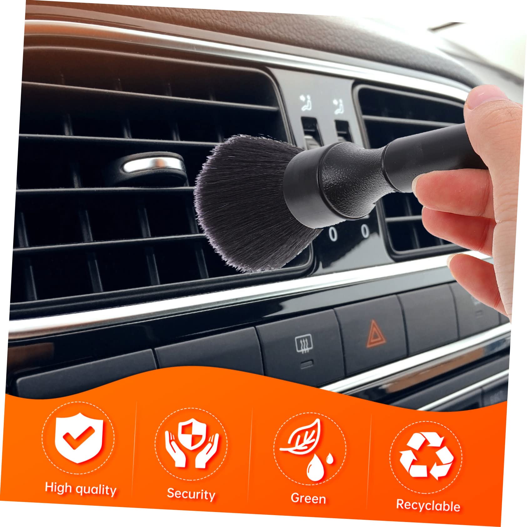 Mikinona Cepillo de Limpieza de Ranuras para Coche 3 Piezas PP Negro | Fiesta Verano, Interior Brocha Limpieza Coche, Cepillo Limpiador de Ventilación