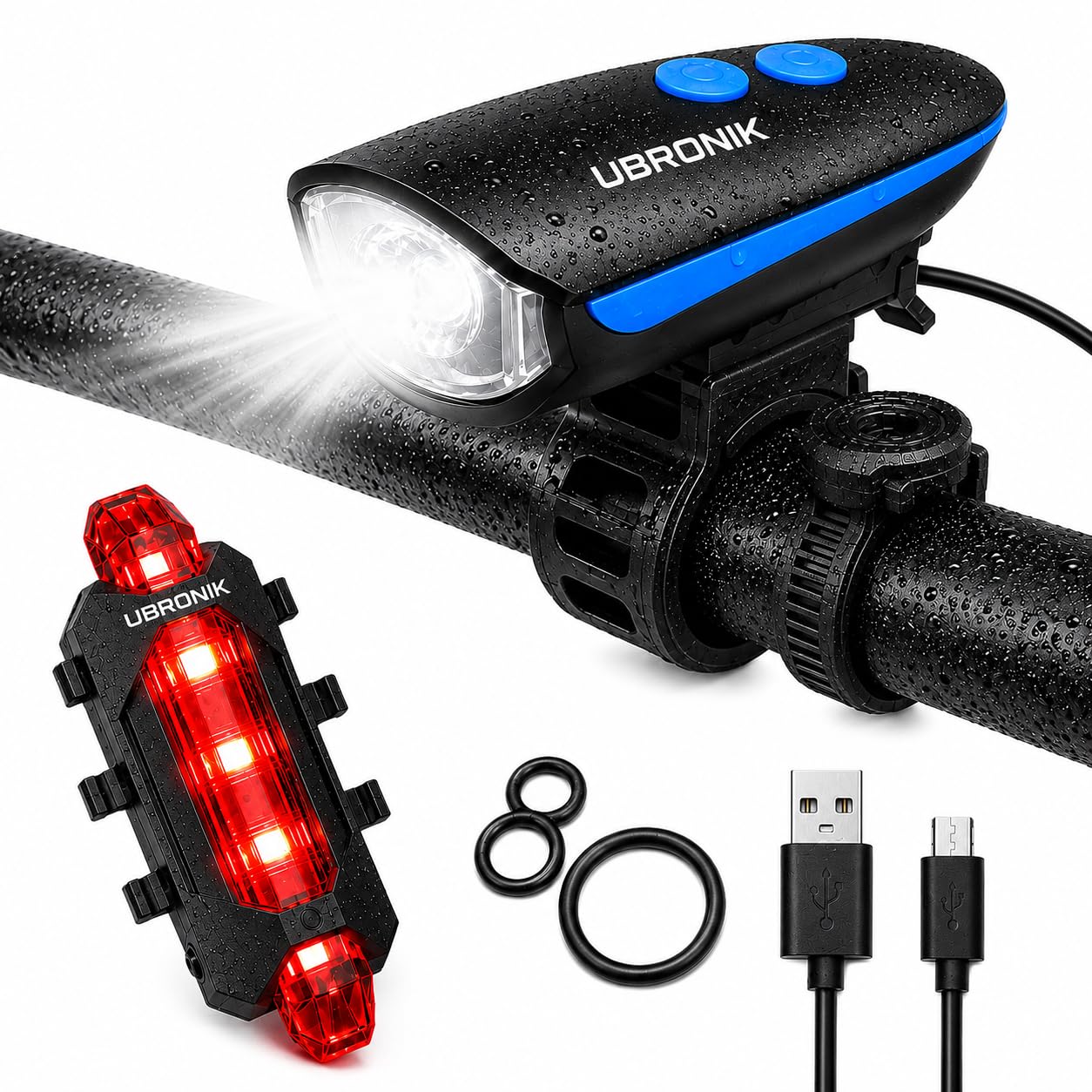 Bicycle Set of LED Front Light with LED Tail Light and Valve Lights with Motion Sensor (Pack of 4 Lights, Multicolor)-image-29