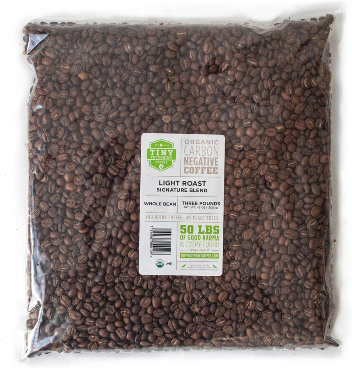 Tiny Footprint Coffee - Organic Signature Blend Medium Roast | Whole Bean Coffee | USDA Organic | Carbon Negative | 3 Pound