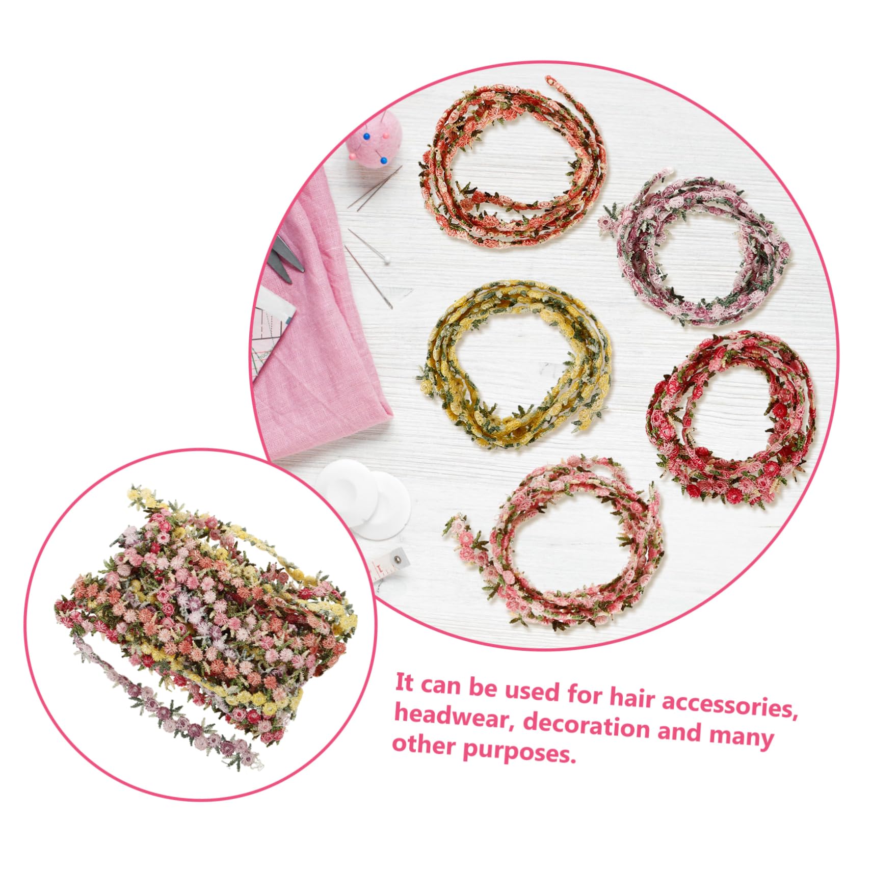 NUOBESTY 15rollen Dekorative Spitzenborte Für Haarschmuck Farbige Blumenborte Hochwertige Stoffbesätze Für Kleidung Vorhänge Und Bastelprojekte Blutrot