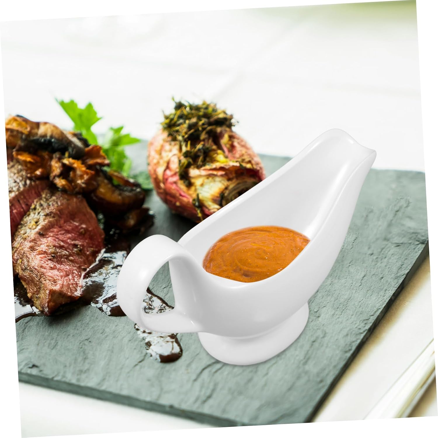 2pcs Sauce Boats Elegant Condiment Cups for Gravy Dressing Sauces for Home Hotel Restaurant Use
