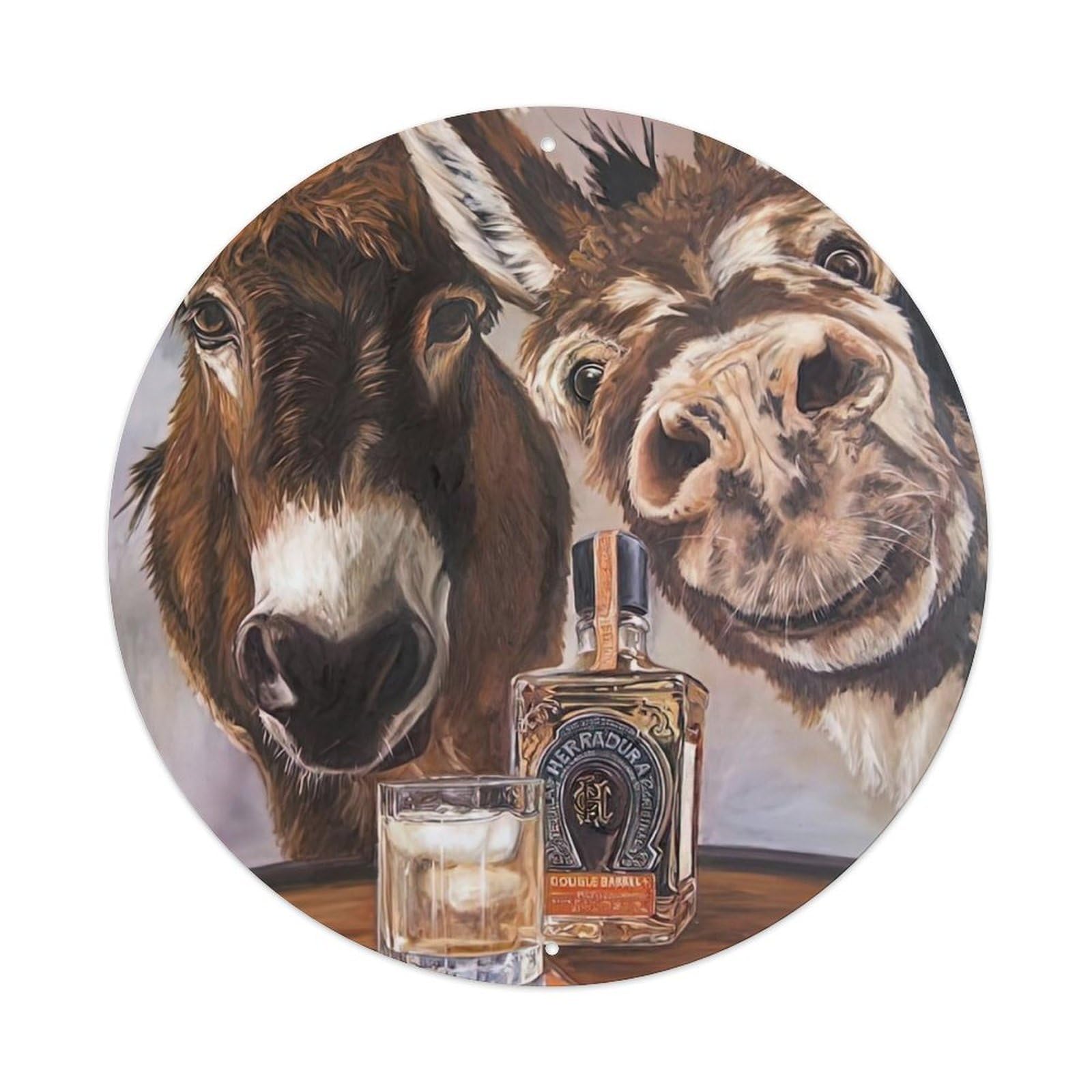 Animal Donkey Vintage Metal Tin Sign Plaque Wall Decor for Cafe, Club Bar, Office, Garden Metal Poster 8x8Inch