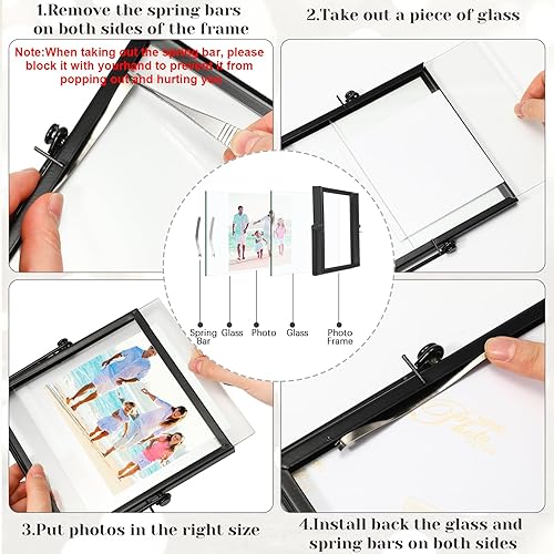 Miniatura 3 de Juego de 12 marcos de fotos de metal de 4 x 6 pulgadas, marcos de metal para oficina, marcos de fotos de vidrio de metal a granel para oficina,