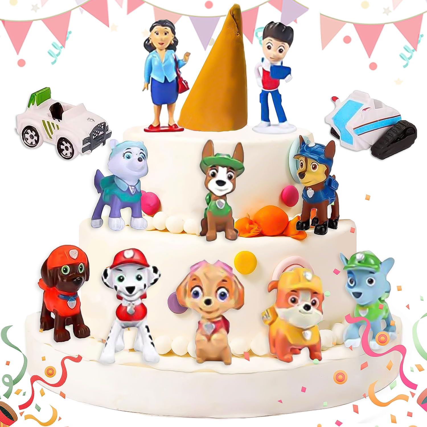 Decoracion Tarta Patrulla Canina, 12 Piezas Patrulla Canina Tema Figures, Patrulla Canina Juego de Figuras, Patrulla Canina Cupcake Toppers, Patrulla Canina Cupcakes Decoración para niños y niñas