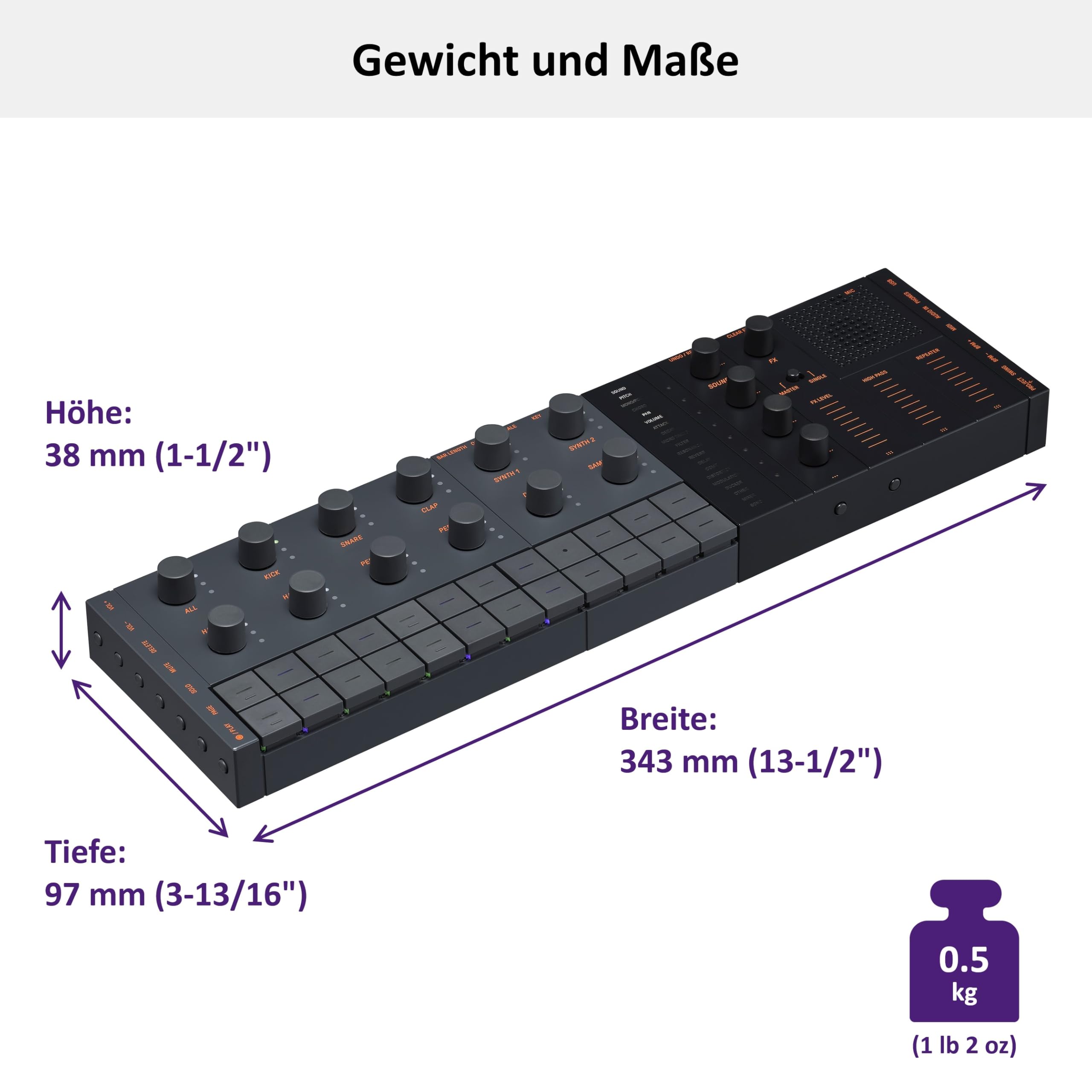 Yamaha SEQTRAK Mobile Music Ideastation - All-in-One-Musikproduktionsstudio mit zwei Sound-Engines, Onboard-Sampling, integriertem Lautsprecher und wiederaufladbarem Akku - Schwarz