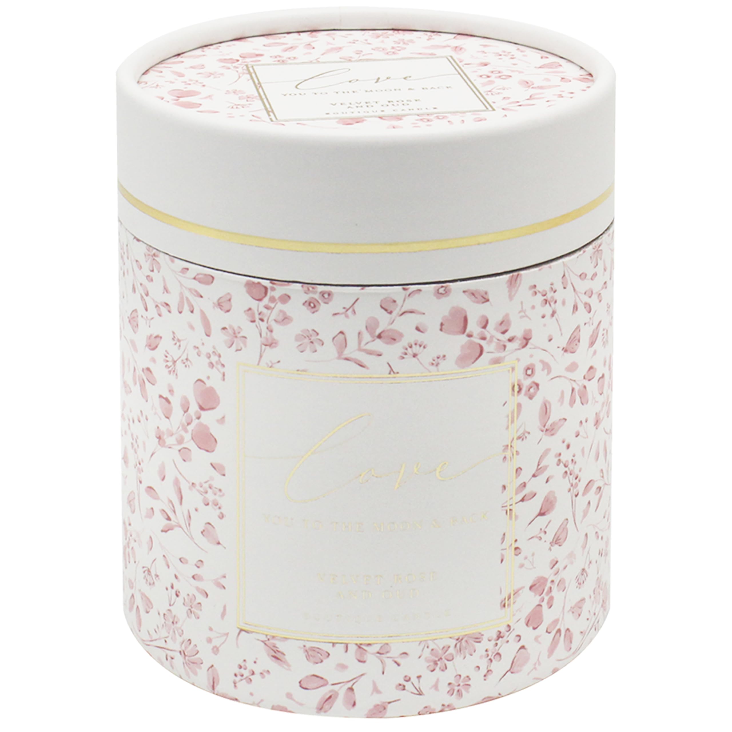 Lesser & Pavey Madelaine by Hearts Design Love You to Moon & Back 220g Candle Velvet Rose & Oud for Gifts | Ideal Candles Gifts for Women & Men | Lovely Large Scented Candles for Relaxing Mood