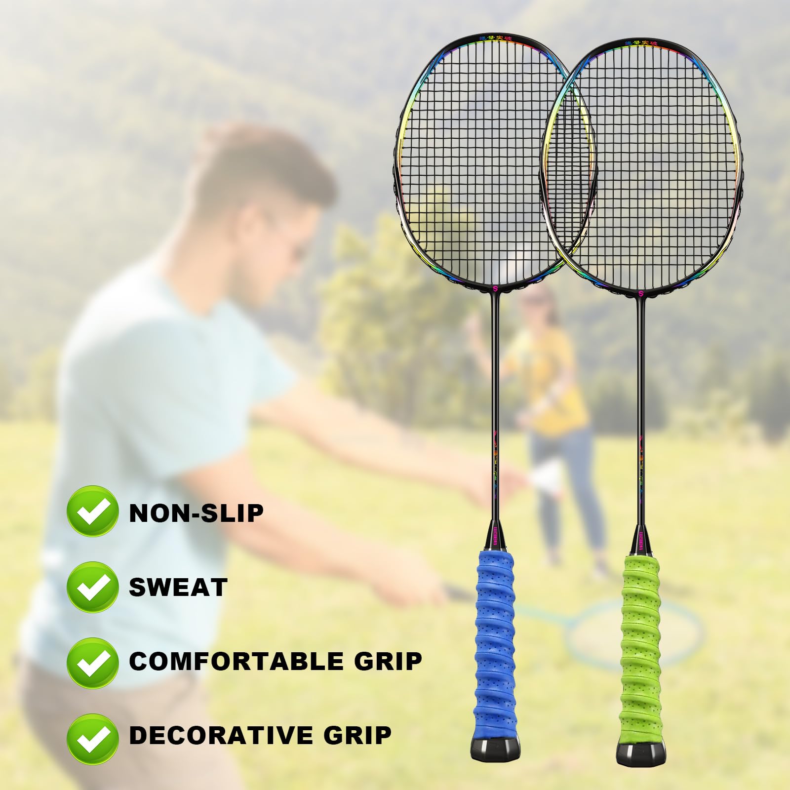 4 Pezzi Nastro Per Impugnatura Da Badminton Nastro Antiscivolo - Foto 9