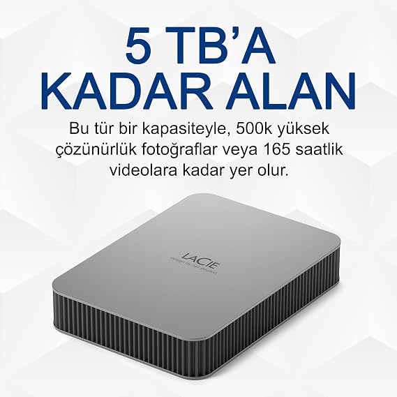 LaCie Mobile Drive Moon 2TB, External Portable HDD, Silver, PC Mac iPad & iPhone, Data Rescue Service (STLP2000400)