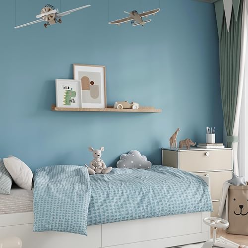 Miniatura 2 de CRE8TIVE Papel tapiz azul océano de 24 x 354 pulgadas, para despegar y pegar, papel de contacto azul claro, grueso, duradero, impermeable,