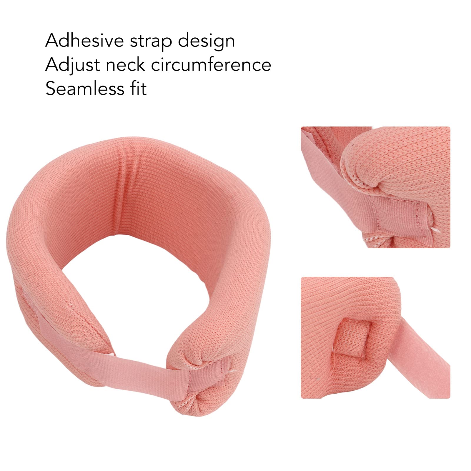 Weikeya Cervical Brace, Skin Friendly Adjustable Neck Brace Pink High Elastic Sponge for Indoor(L), Large - Image 3