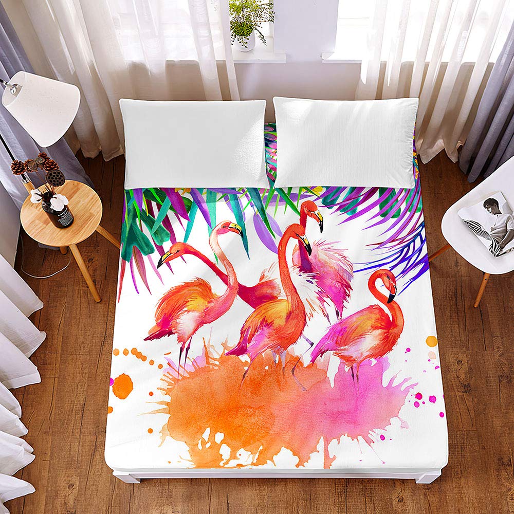 Drap housse 160x200cm Chickw1 à motif peinture d'art avec grand bonnet de 30cm