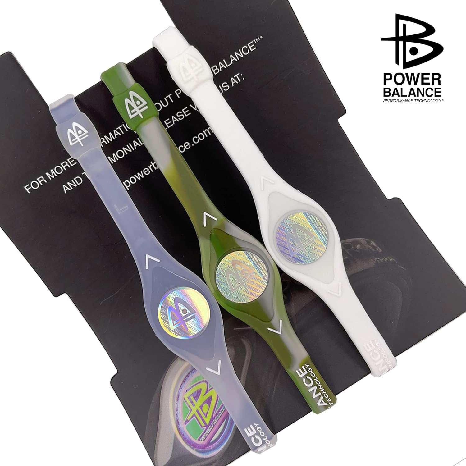 Power Balance the Original Genuine Performance Wristband, Silicone rubber Wristbands Bracelets sports bracelet wristband for men women, power 3 pack bangles, safe Waterproof Lightweight durable, size of M+M+L（M 19.0CM/L 20.5CM)