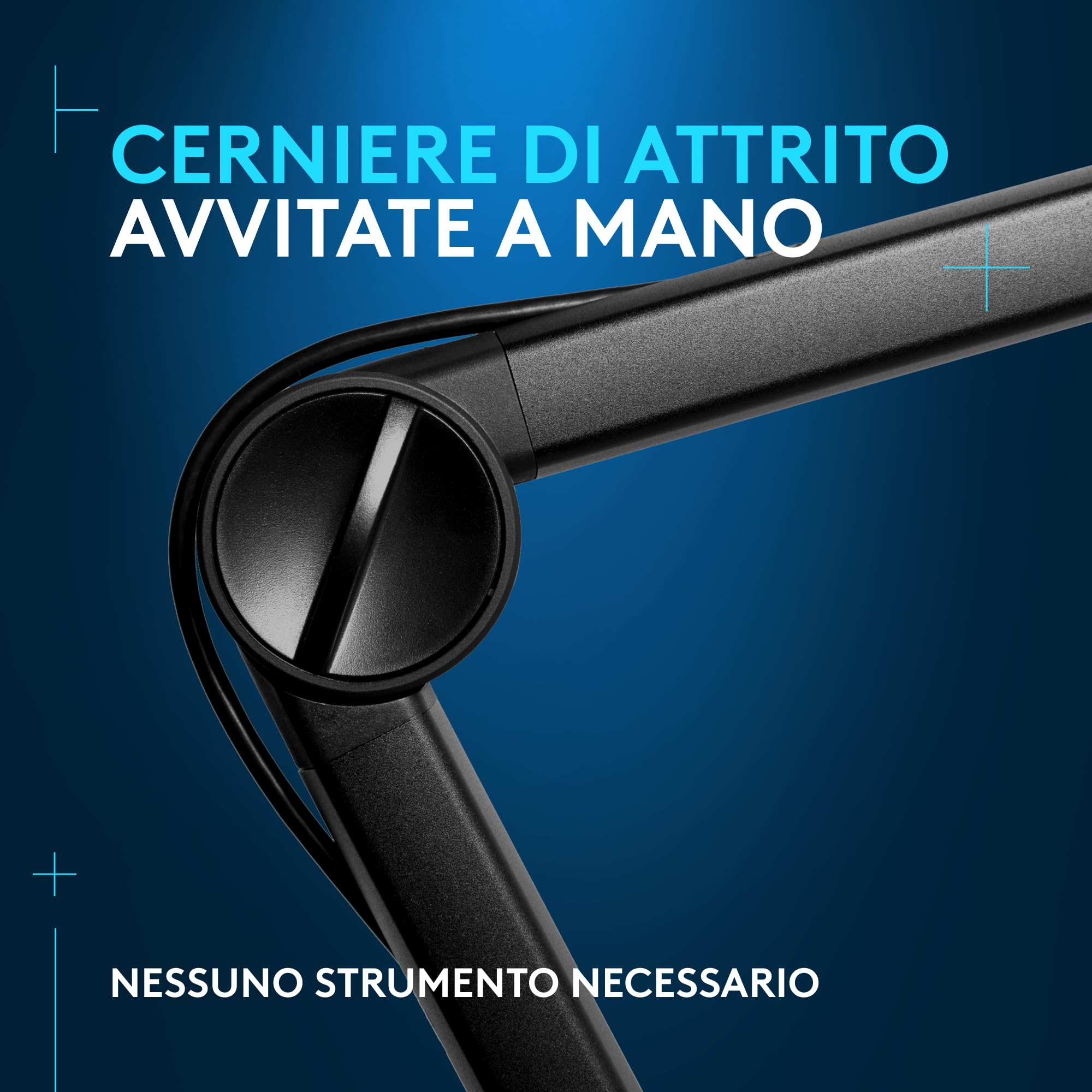 Logitech G Compass Braccio per microfono da trasmissione premium | Molle interne, morsetto scrivania, gestione cavi integrata per registrazione, gioco e streaming - nero