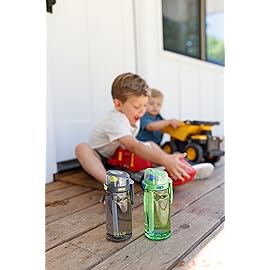 ZULU Kids Flex 16oz Tritan Plastic Water Bottle with Silicone Spout, Leak-Proof Locking Flip Lid and Soft Touch Carry Loop for School Backpack, Lunchbox, and Outdoor Sports, Blue