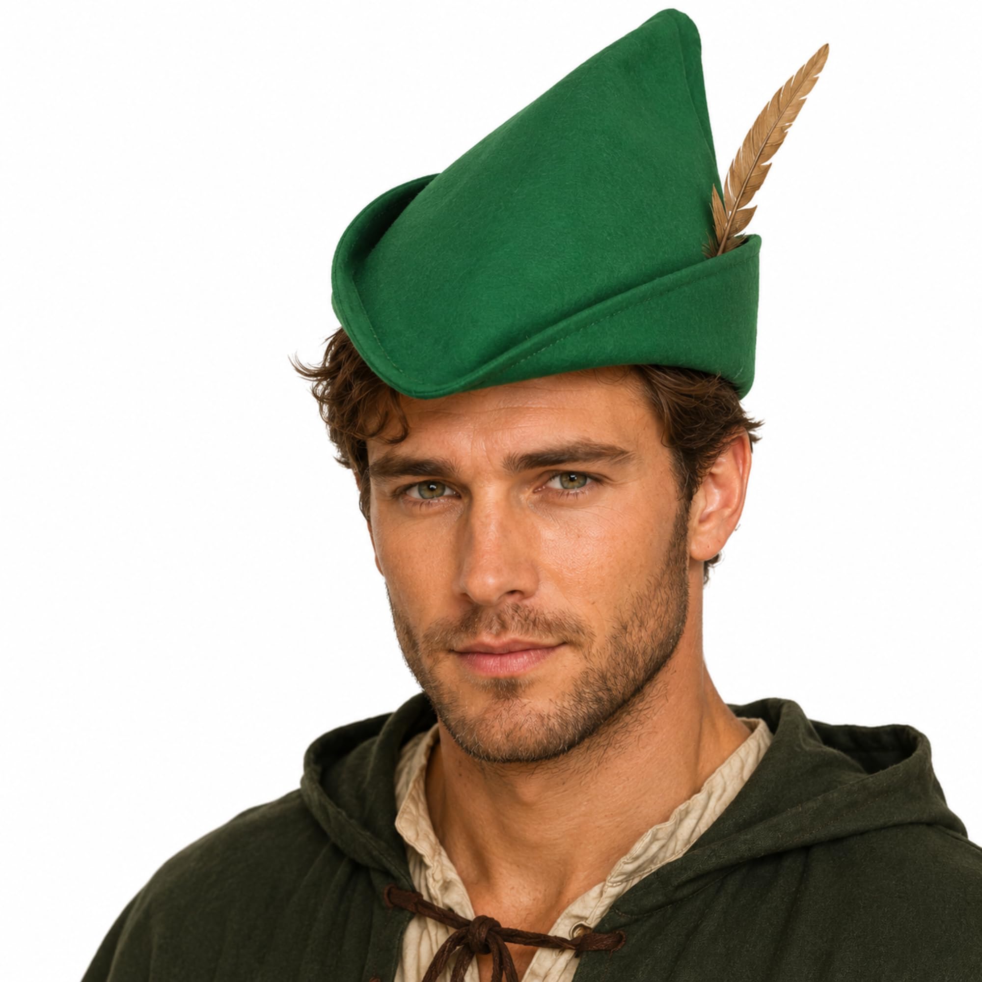 FNA FASHIONS® Adult Classic Archer Robin Hood Mens Fancy Dress Costume Hat for Authentic Outlaw Style (12)