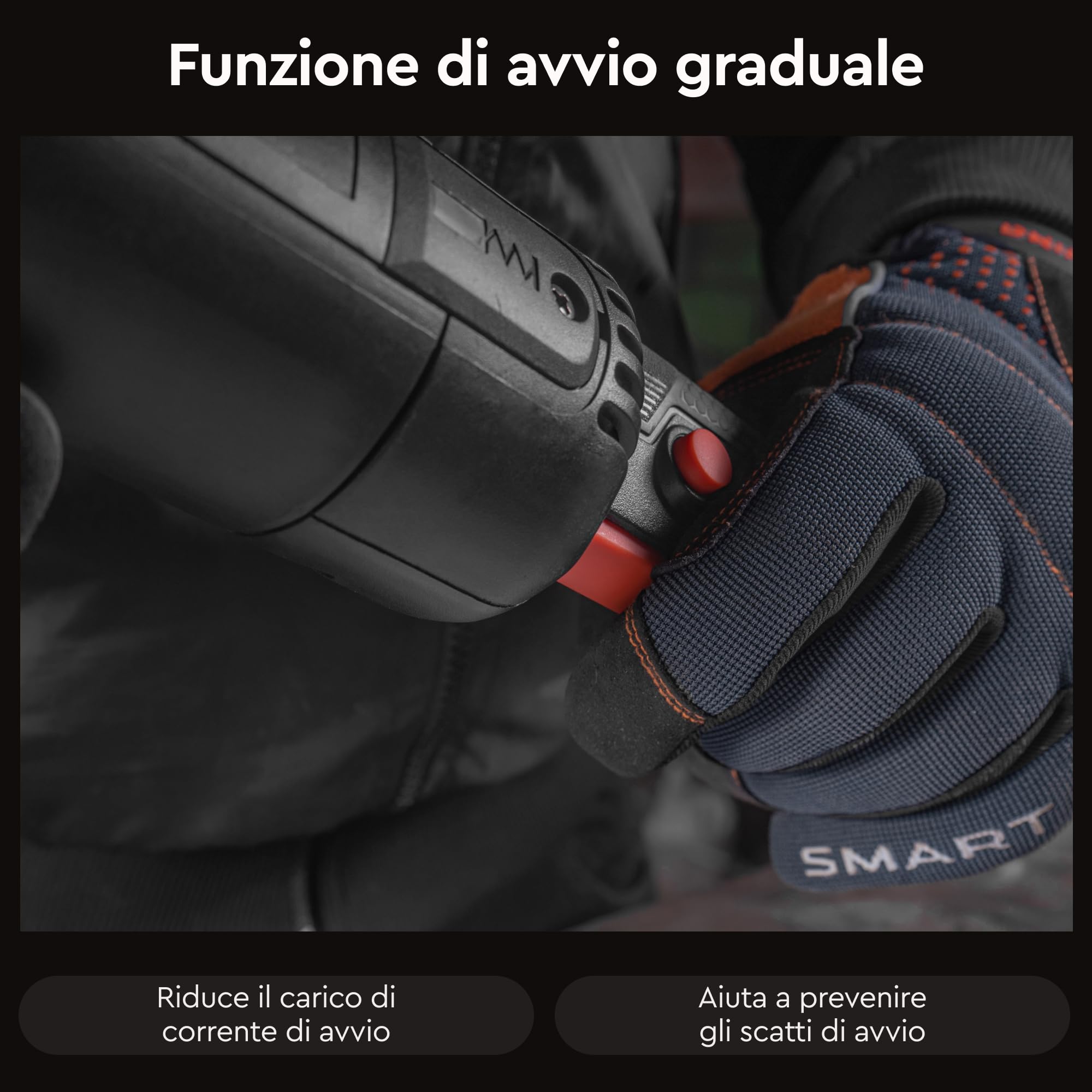 Smerigliatrice Angolare GL-160SE 1100W 125mm - Flessibile da Taglio, 5500-10500 giri/min con Velocità Regolabile, Constant Power, Avvio Graduale e Attacco M14 per Metallo, Cemento e Pietra di Dnipro-M