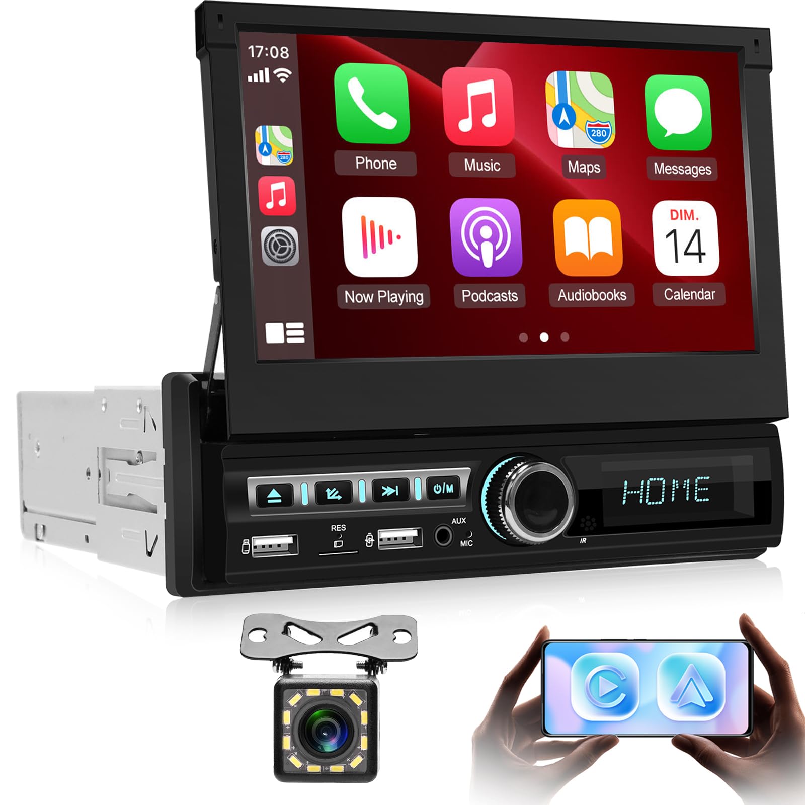 Autoradio 1 Din Da 7 Pollici Con Mirror Link - Bluetooth, FM, Telecamera Retromarcia, Supporto IOS/Android