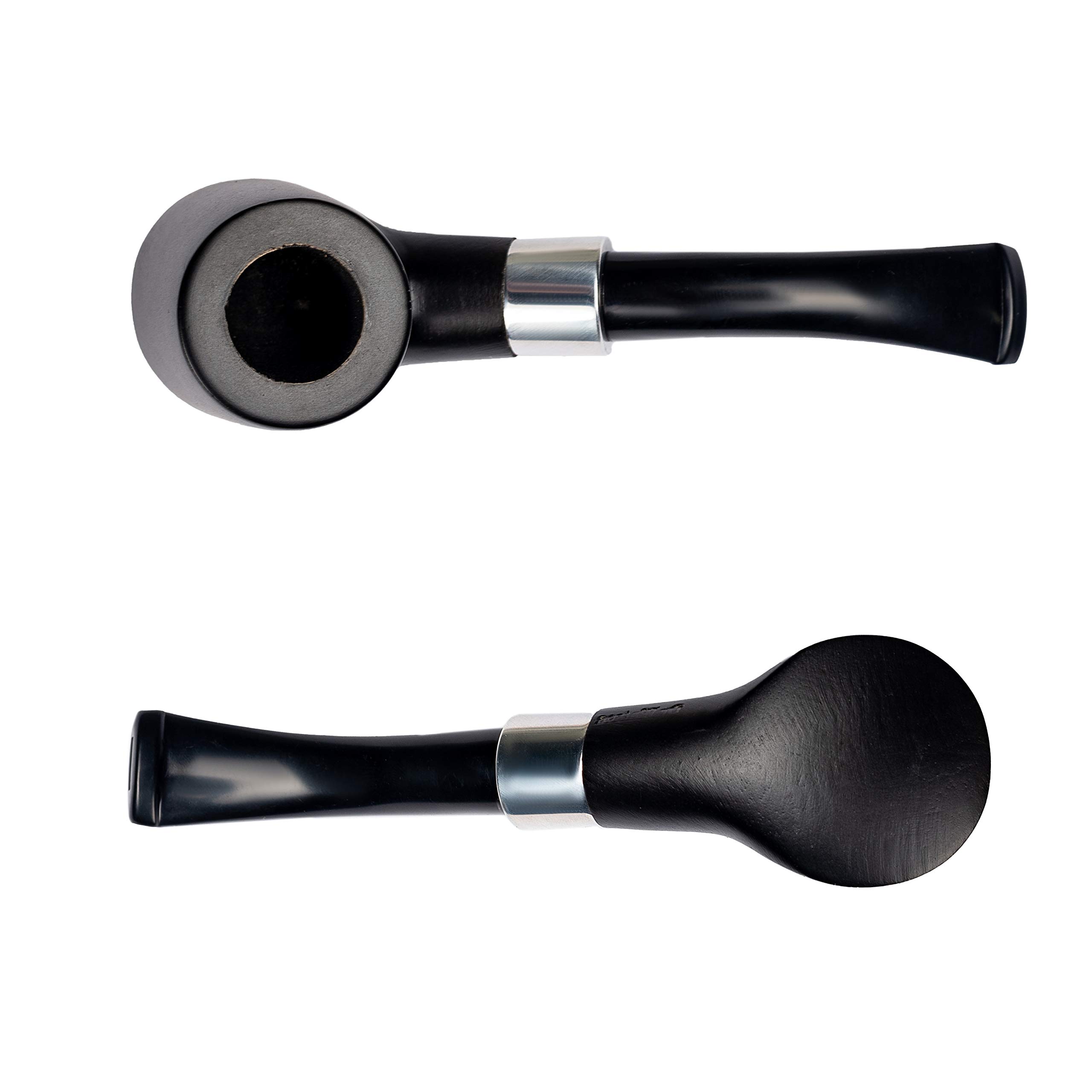 Dr. Watson - Tabakpfeife, klassische Kirschenholzform, handgefertigt aus Ahornholz, passend für 9mm Filter (Schwarz)
