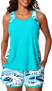 Summer Mae Blouson Tankini Swimsuit Women 2025 Tummy Control 2-Piece with Pockets Swim Shorts