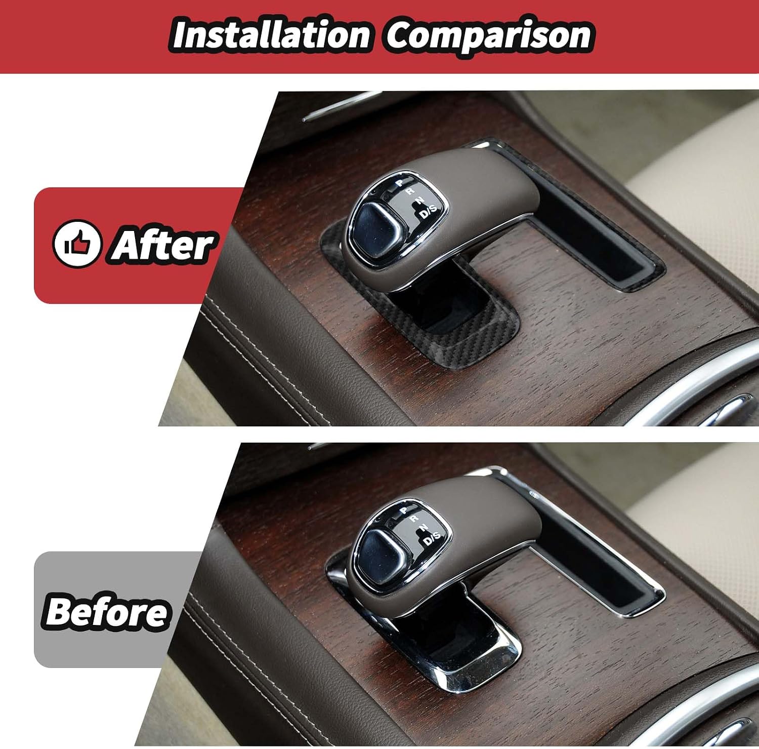 JeCar Carbon Fiber Interior Center Console Gear Shift Panel Trim Frame for 2011+ Dodge Charger/2010-2014 Chrysler 300 image 3