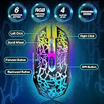 BENGOO Gaming Mouse Ergonomic Wired Computer Mouse with 7 Colors LED Backlight, 4 DPI Settings Up to 3600 DPI Compatible for Chromebook Windows 7/8/10/11 XP/Mac/Linux Gamer/Notebook/MacBook