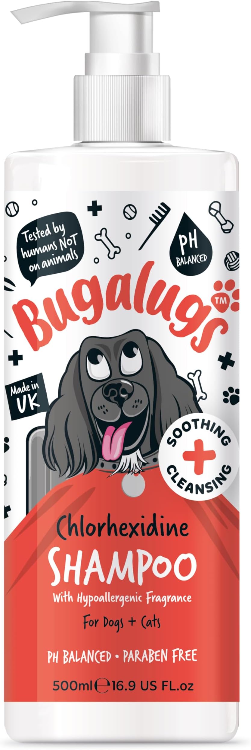 Dog Shampoo for Itchy Skin Antibacterial And Antifungal Natural Safe Sensitive Formula - Fast Absorbing Skin Cooling First Aid relief For Cuts Grazes Skin Irritation